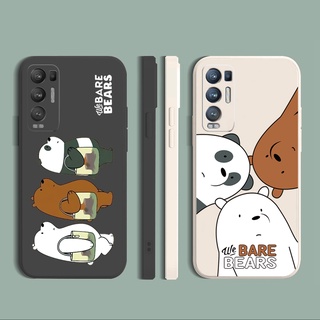 เคสซิลิโคนนิ่ม ขอบตรง ลายหมี สําหรับ OPPO Reno6 Z 5G Reno 5 Pro 4 4G 3 Reno2 Z F