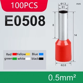 ขั้วต่อสายไฟ E1008 E0508 E1508 E2508 E4012 e6012 6 สี