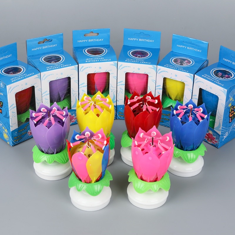 เทียนวันเกิดมีเสียงเพลง หมุนได้ Birthday candles