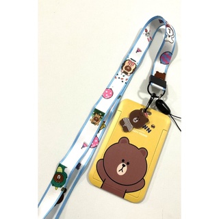 POOH YLW ซองใส่บัตร ที่ใส่บัตร สายคล้องบัตร พร้อม สายคล้องคอ(2cm) ลาย POOH มีตุกตาเล็กแถม สำหรับบัตร5.5x8.5cm MANOPNEST