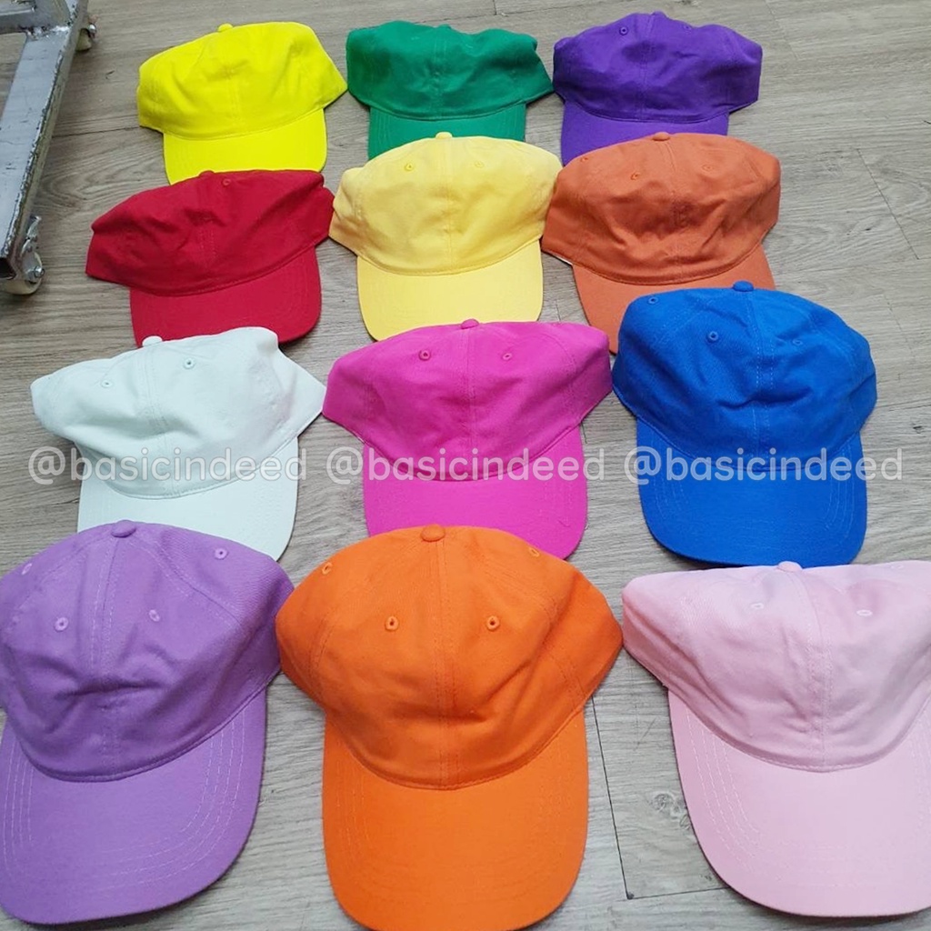 หมวกแก๊ปหน้านิ่ม สีพื้น หมวกเบสบอล ปรับขนาดแบบหัวเข็มขัด งานไทย ออกใบกำกับภาษีได้