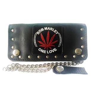 Lupadu กระเป๋าทรงยาว Bob Marley - One Love พร้อมโซ่ Long wallet Leather Made From Cowhide Leather