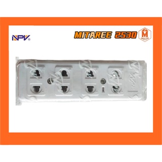 เต้ารับ 4 ที (2ขา)รุ่น NP-4206B ยี่ห้อ NPV สีขาว