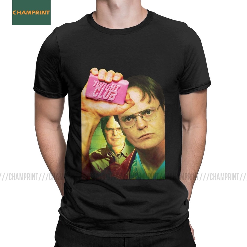 Dwight Club The Office เสื้อยืดผู้ชาย Tv Series Dwight Schrute Michael Scott Cotton Tee เสื้อแขนสั้น