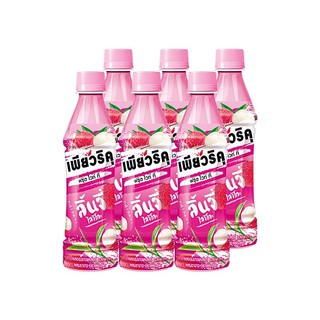 เพียวริคุ ชาขาว ลิ้นจี่ 350 มล. แพ็ค 6 ขวด Pure Riku White Lychee Tea 350 ml. Pack of 6 bottles.