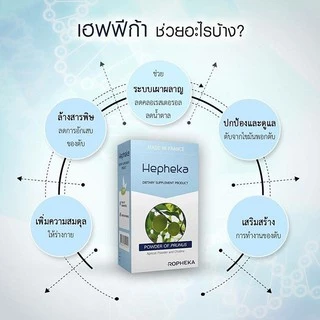 Hepheka เฮฟฟิก้า ผลิตจากฝรั่งเศส อาหารเสริมดูแลตับ ลดการอักเสบและไขมันพอกตับ 30 เม็ด/กล่อง