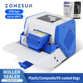 Zonesun ZS-GLF1 ลูกกลิ้งซีลถุงพลาสติก ฟอยล์อลูมิเนียม แบบพกพา สําหรับห่ออาหาร