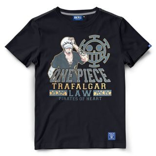 เสื้อยืดอินเทรนด์ผู้ชายอินเทรนด์ผู้หญิงเสื้อยืดวันพีช One piece-828 Law สีดำS-3XL