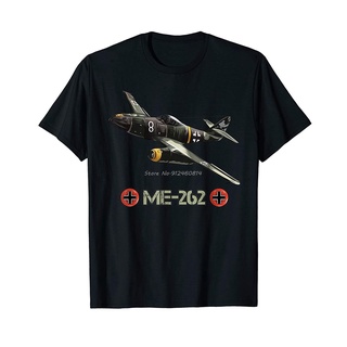 เสื้อยืดผ้าฝ้ายพิมพ์ลายWorld War 2 เครื่องบินเยอรมัน Me 262 Fighter Jet Memorabilia เสื้อยืดผู้ชายผ้าฝ้าย TShirt 2022 ฤด