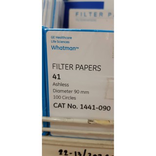 CAT No. 1441 Dia 90-150 กระดาษกรองGE Healthcare Whatman FILTER PAPERS 41 Ashless Diameter 90 mm 100 Circles CAT No. 1441