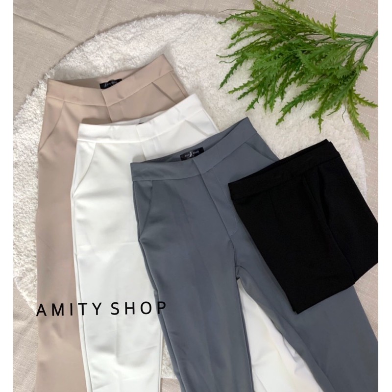 ใหม่กางเกงผ้าโรเชฟ ใส่ทำงาน ป้าย Amity Shop รุ่นใส่แล้วหุ่นดี ขาเล็ก