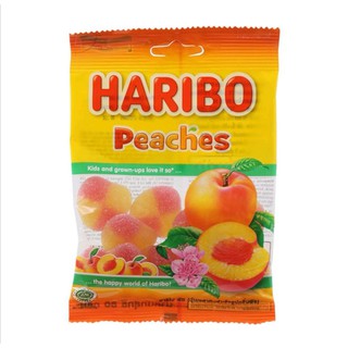 Haribo Peaches ฮาริโบ้กัมมี่กลิ่นพีช​ 80​ กรัม