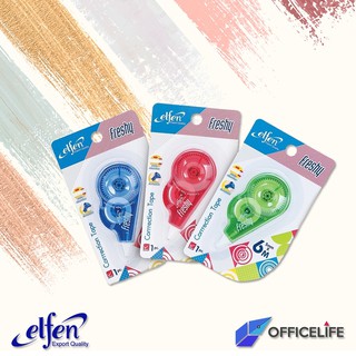 Elfen เทปลบคำผิด ขนาด 6M รุ่น เฟรชชี่ Freshy สุ่มสี จำนวน 1 ชิ้น