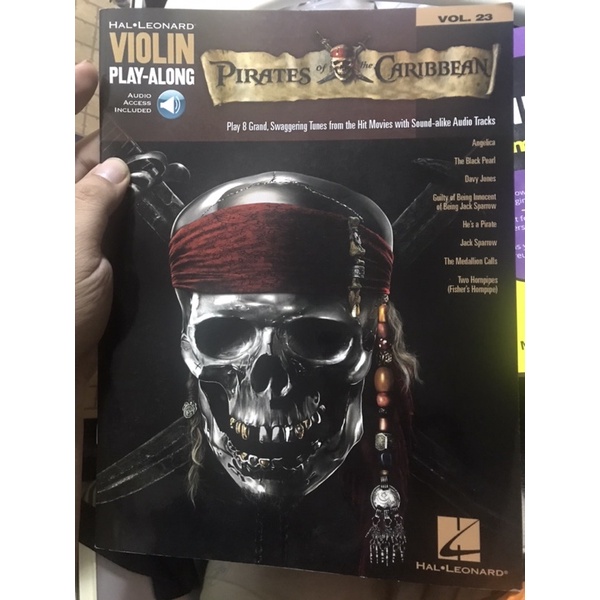 หนังสือดนตรีมือหนึ่งจากต่างประเทศ Violin play along ฉบับพิเศษ Pirates of the Caribbean ลิขสิทธิ์แท้จ