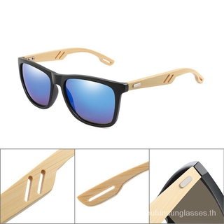 1502 แว่นตากันแดดขาไม้ไผ่เลนส์กระจก Uv400 สําหรับผู้ชาย 2021 bamboo sunglass