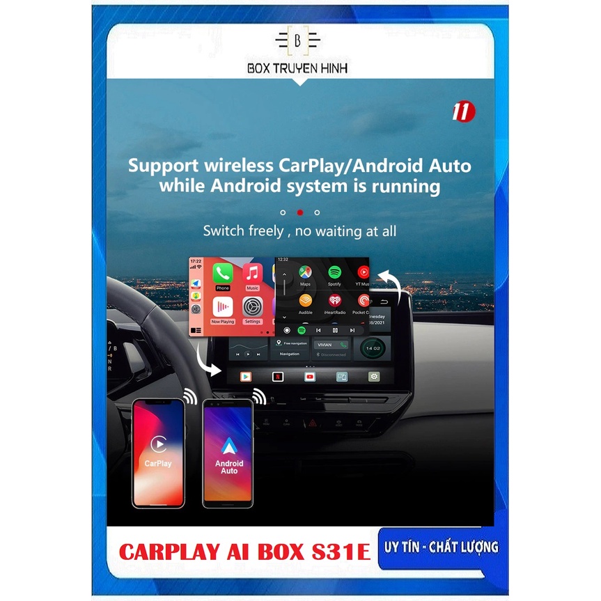 Carplay Android Box AI PICASOU S31E พลิกหน้าจอของรถเป็นหน้าจออัจฉริยะสุด ฟรี VIETMAP S2