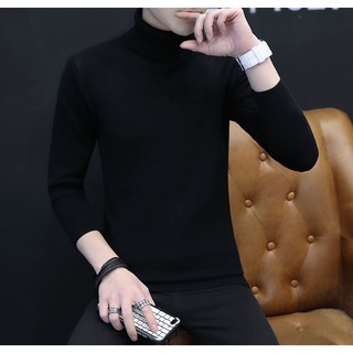 ใหม่ เสื้อกันหนาวไหมพรมคอเต่าชาย
