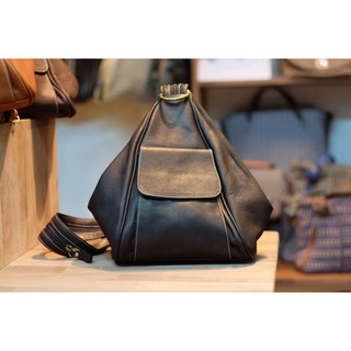 Leather Bag code : LB002 กระเป๋าเป้หนัง งานแฮนด์เมด สีดำ