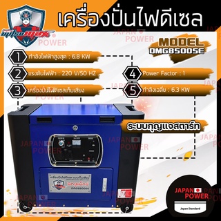 MITSUMAX เครื่องปั่นไฟดีเซล รุ่น DMG8500SE 6.8 KW 220V 13HP DMG-8500SE เครื่องกำเนิดไฟฟ้า เครื่องยนต์ ปั่นไฟ ดีเซล