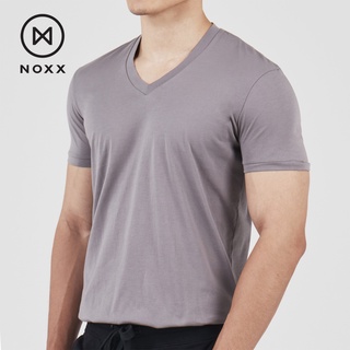 Noxx V-Neck T-shirt: เสื้อยืดคอวี สีเทาล้วน