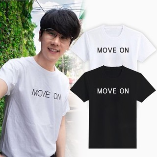 เสื้อยืดแฟชั่น สกรีนลาย MOVE ON / (S - 3XL)