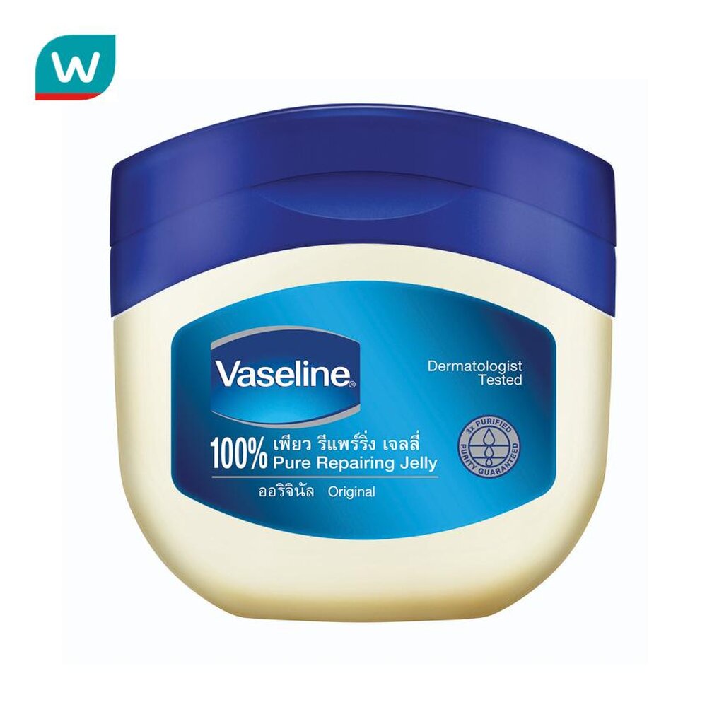 Vaseline วาสลีน 100% เพียว รีแพร์ริ่ง เจลลี่ ออริจอนอล 50 มล.