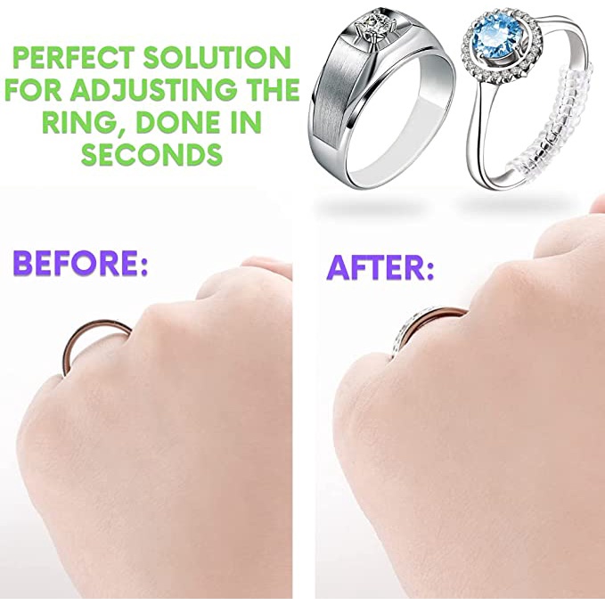 1/4 ชิ้น ยืดหยุ่นสูง ขนาดแหวนที่มองไม่เห็น ตัวปรับ / โปร่งใส ป้องกันเครื่องประดับ กระชับ เครื่องมือลดขนาด - รูปที่ 5