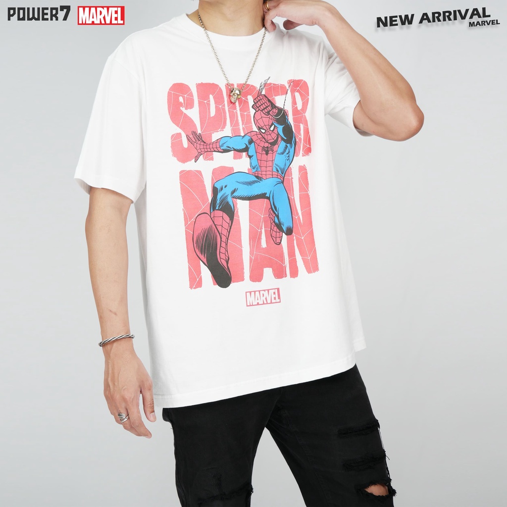 Power7Shop เสื้อยืดการ์ตูน มาร์เวล Spider Man ลิขสิทธ์แท้ MARVEL COMICS T-SHIRTS (MVX-026) — صورة 5