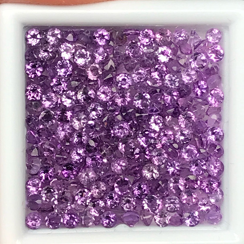 M2mm พลอยแท้ คัดพิเศษ อเมทิสต์ขนาด 2 มิล (มีใบรับประกันจากร้าน)