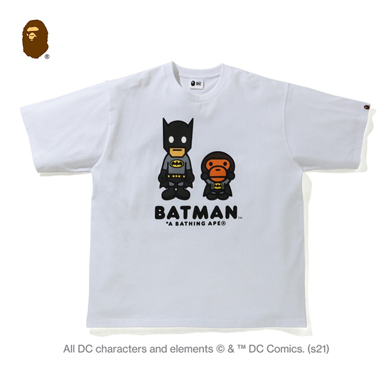 Bape × Dc เสื้อยืดแขนสั้นพิมพ์ลายการ์ตูน Milo Batman สําหรับเด็ก 11091XG