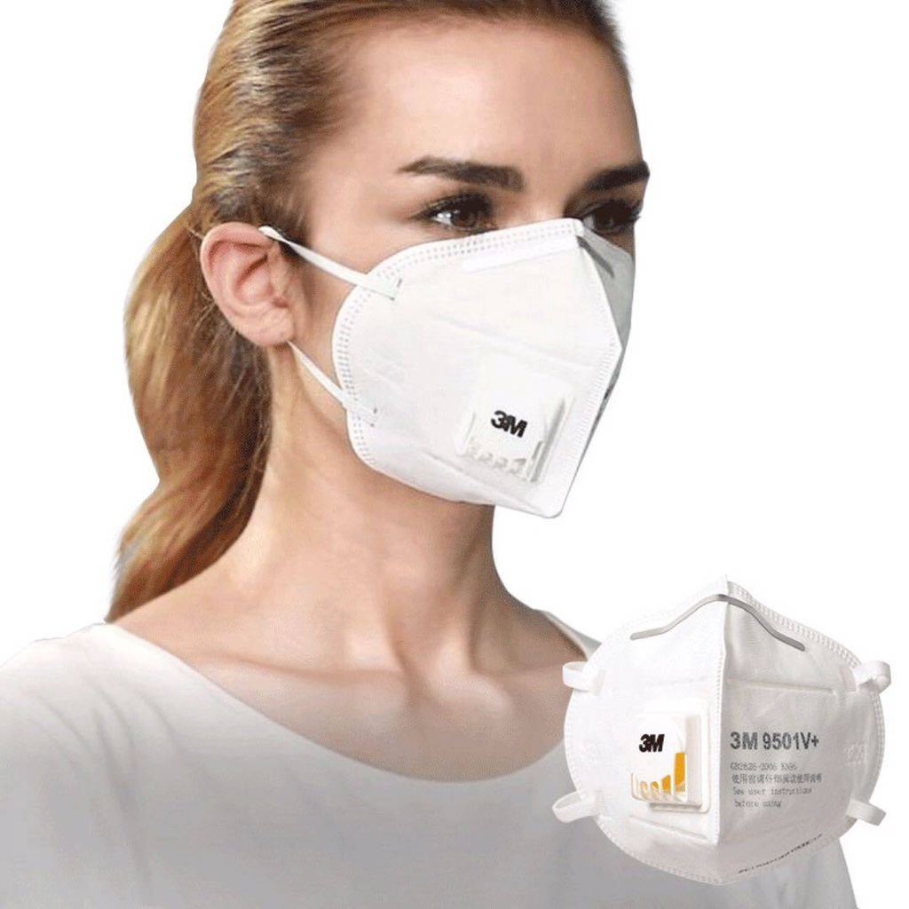 ของแท้ หน้ากาก3M 9501V+มีวาล์ว แมสสามเอ็ม กรองฝุ่นละออง PM 2.5 แมสค์KN95ป้องกันเชื้อโรค