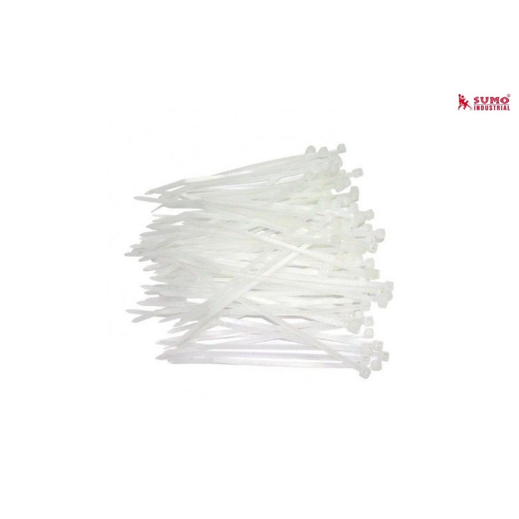 เคเบิ้ลไทร์ หนวดกุ้ง สายรัดพลาสติก SUMO สีขาว มีให้เลือกหลายขนาด บรรจุ 100 ชิ้น/แพ็ค - รูปที่ 4