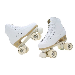 รองเท้าสเก็ต Golden Horse Professional Roller Skates two Line Shoes Double Row PU Wheel Cowhide Leather Plastic Steel Plate