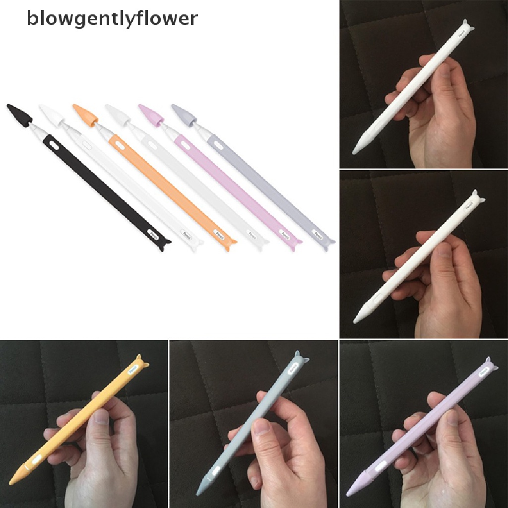 Blowgentlyflower กระเป๋าใส่ปากกา ซิลิโคน น่ารัก สําหรับ Apple Pencil iPad