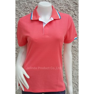 Polo W1025 เสื้อโปโล หญิง  สีชมพูกลีบบัว  ( เก็บเงินปลายทางได้ )