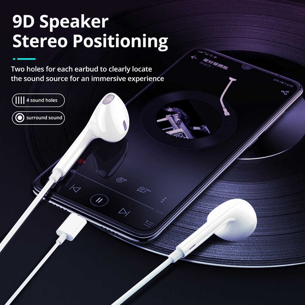Fonken ชุดหูฟังอินเอียร์ Type C แจ็ค 3.5 มม. พร้อมไมโครโฟน สําหรับ Pad Huawei