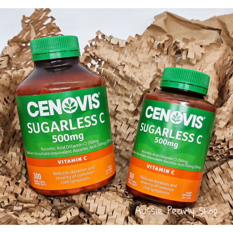 CENOVIS Vitamin C Sugarless 500mg วิตามินซี สูตรไร้น้ำตาล แบบเคี้ยวหรืออม รสส้มธรรมชาติ ขนาด 500มก.  สินค้าพร้อมส่ง!!