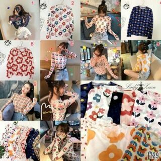 เสื้อซีทรูลายดอก สีหวานๆ ละมุนมากจ้า