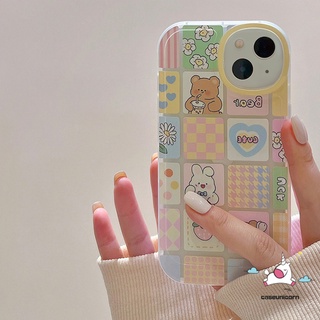 เคสโทรศัพท์มือถือ ลายการ์ตูนน่ารัก สําหรับ Oppo A15 A95 A12 A57 A17 A3S A17K A31 A5 A9 A16K A96 A16E A55 A54 A7 A5s A94 A53 A33 A74 A54 A92 A1K A76 A78 A58 Reno 8T 7Z 5 5F 6 4 7 4F เคสนิ่ม ลายสก๊อต หมี