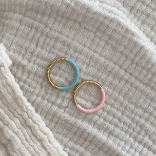 Cha.round twin pastel ring set 🍧💨🌝 size 53