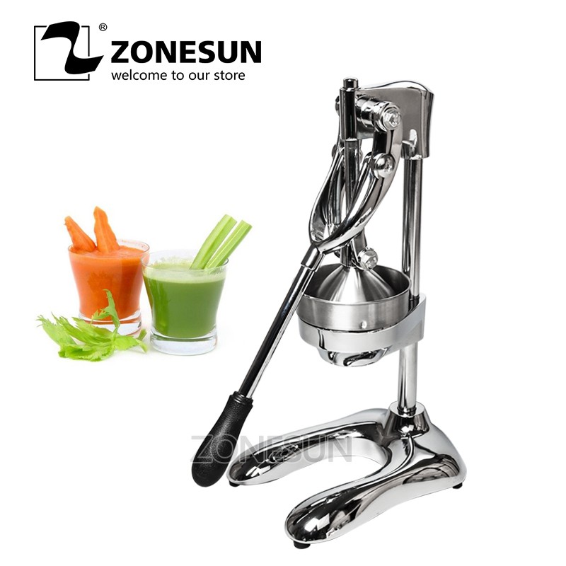 เครื่องคั้นน้ำผลไม้：zonesun Stainless Steel Citrus Fruits Squeezermanual Juicer Lemon Fruit 2691