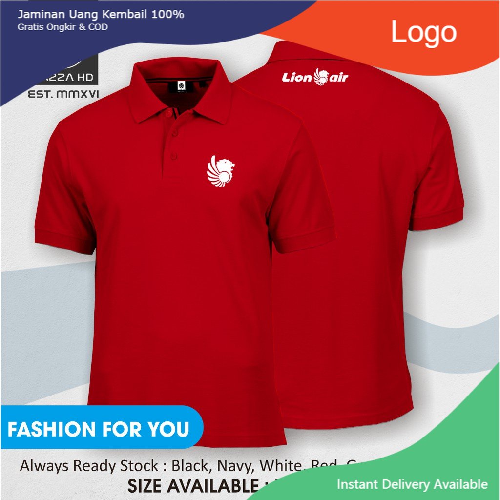 เสื้อโปโล เสื้อโปโลคอปก โลโก้การบิน Lion Air