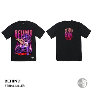 เสื้อยืดฤดูร้อนhotBEHIND CLOTHING เสื้อยืดลาย “SERIAL KILLER” oversize SMLS-3XL