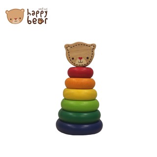 Happy Bear Stacker ชุดของเล่นไม้ ห่วงเรียงซ้อนหมี เสริมพัฒนาการ 12m+