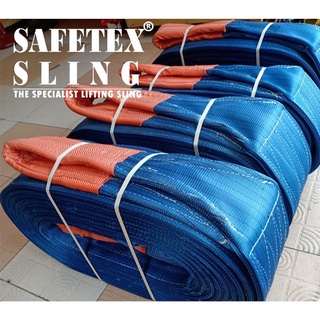 SAFETEX สลิงแบน สายพานยก 8ตัน 6เมตร (อย่างดี อย่างหนา) มีใบเซอร์ มาตรฐานยุโรป รับรอง CE GS