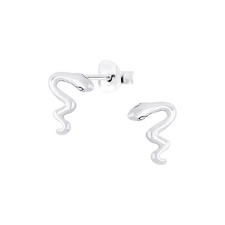 SIL|VERS THAI  Tiny snake stud earrings oxidized silverเครื่องประดับเงินแท้925ต่างหูรูปงูเล็กเงินแท้ใส่เที่ยวก็เก๋คะ