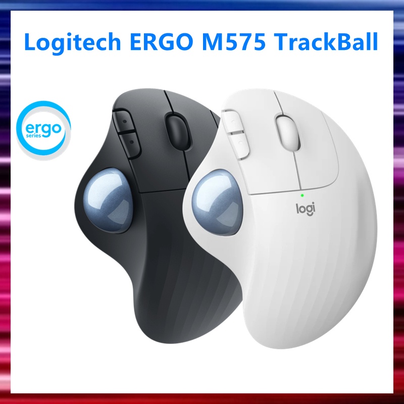 Logitech Ergo M Wireless Mouse Trackball Sculpted Ergonomic Shape Bluetoothusb Dongle