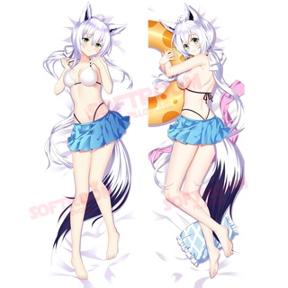 Shirakami Fubuki VTuber Hololive Dakimakura ปลอกหมอนอิงโซฟา แบบนิ่ม ลายอนิเมะญี่ปุ่น Otaku ขนาด 50x150 ซม. DK2446