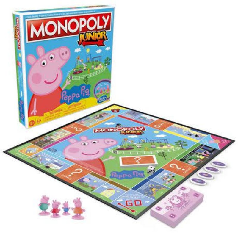 Monopoly Junior: Peppa Pig Edition Board Game, Indoor Game for Kids Ages 5 and Up บอร์ดเกม ของแท้ Ha