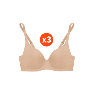 Sabina ซาบีน่า เสื้อชั้นใน (Set 3 ชิ้น) (มีโครง) Seamless Fit รุ่น Perfect Bra รหัส SBXD4203CD สีเนื้อ